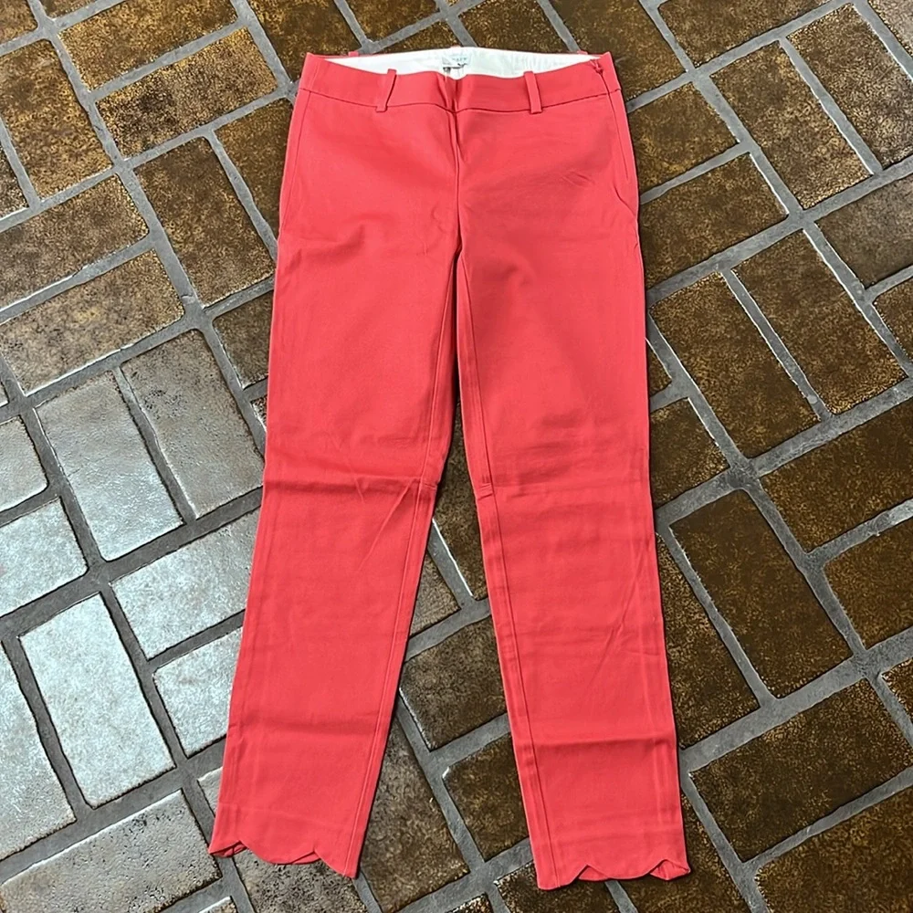 NWT J. By J. Crew Salmon Scalloped Hem Ankle Pant